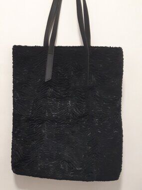 Soft Persian Wool-Like Black Tote